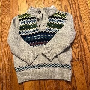 GAP 3T half button fairly sweater, cotton/wool blend